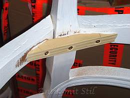 Antiker Stuhl - 2. Schritt der Restaurierung: Verstärkungen des Rahmens